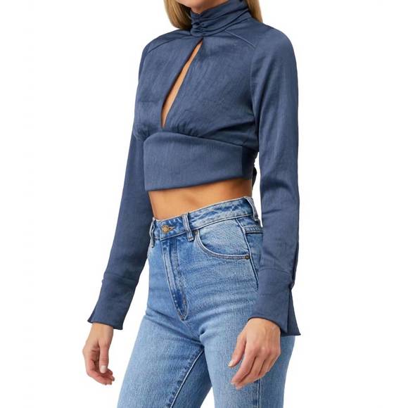 BLUE LIFE pre-loved neely top in dusty blue - Picture 2 of 4